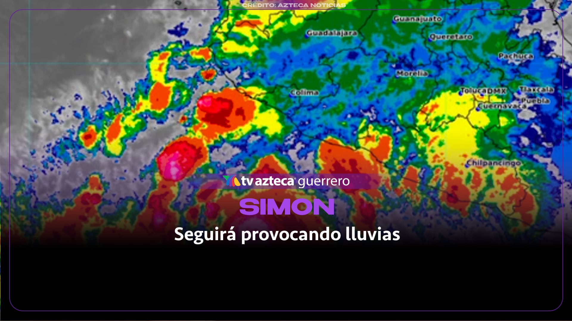 Simon se intensifica: prevén lluvias moderadas en 6 regiones de Guerrero