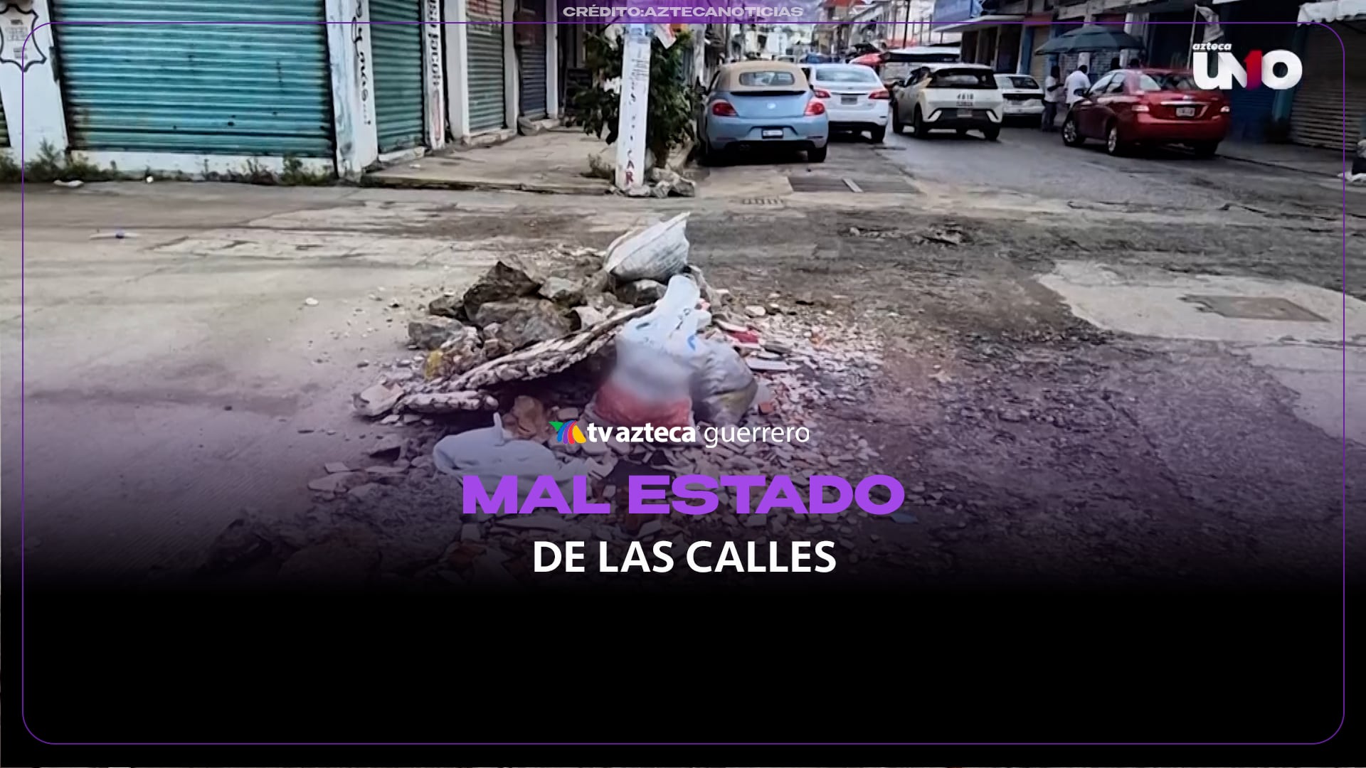 Obra inconclusa deja escombros y obstruye la circulación en el Centro de Acapulco
