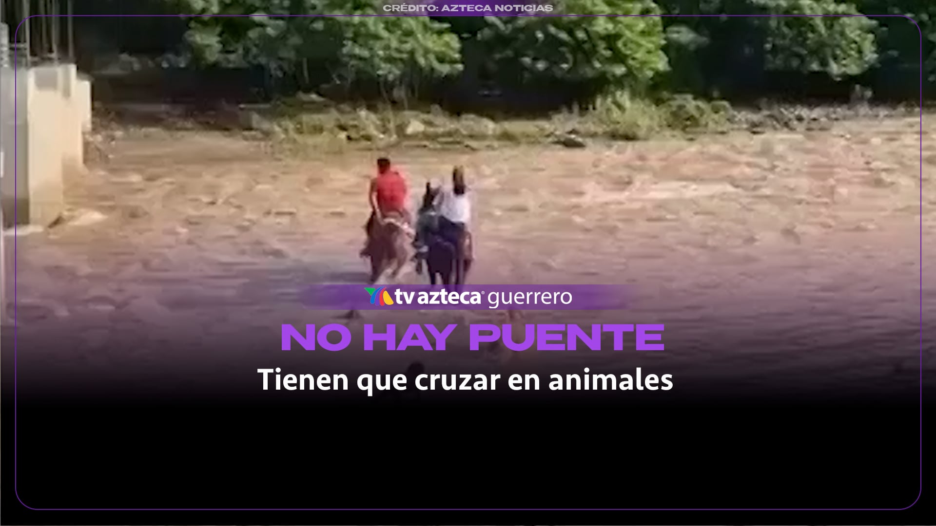 Dejan a su suerte a vecinos de Teloloapan: Niños cruzan el río en animales de carga